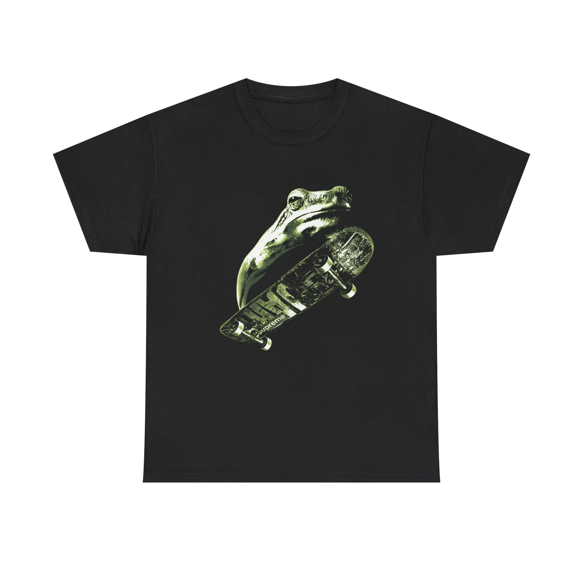Frog Skateboarding Tshirt Vintage Frogs Meme Shirt Funny Y2K Skateboard T-Shirt Unisex Crew Neck Short Sleeve Cotton Fabric Animal Print Top