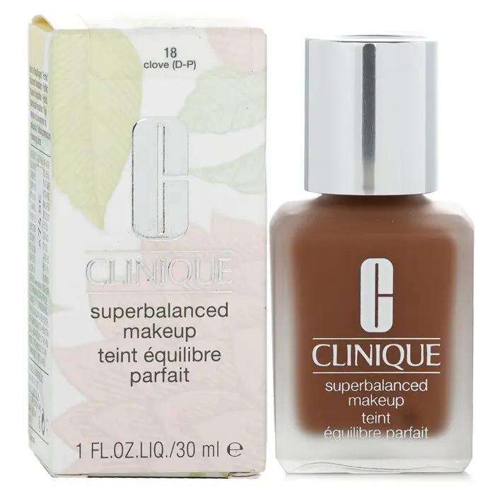 Clinique Superbalanced Silky Liquid Foundation Cosmetic, No. 18 Clove (P), 30ml/1oz, Buildable Coverage Foundation