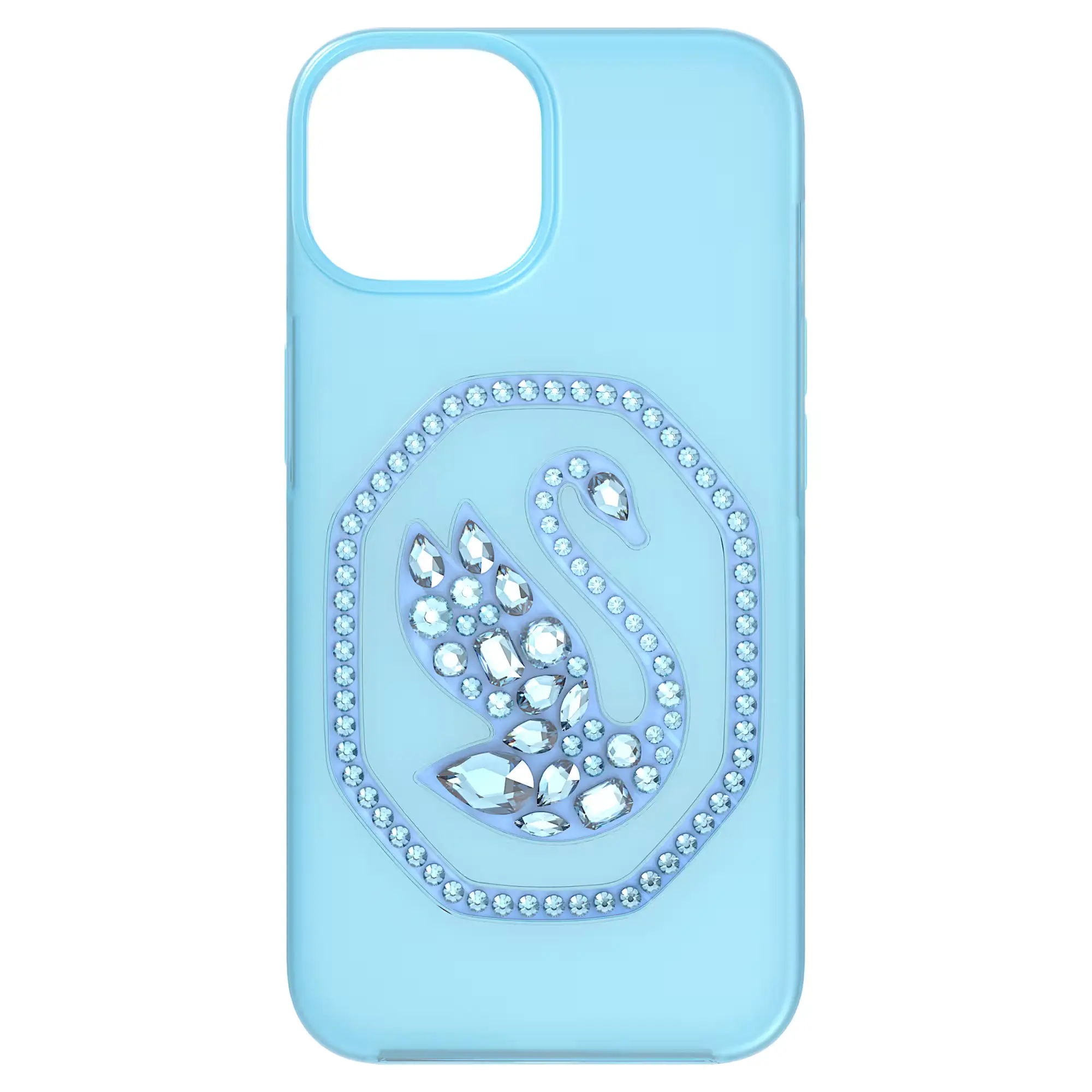Swarovski Smartphone Cover for iPhone 14, Signum Crystal Swan Cellphone Protector in Blue - Glamour Accessories, Casing