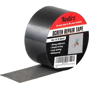 Window Screen Repair Tape, 2 in X 15 FT(180IN) Screen Rrepair Kit for Windows or Doors, Strong Adhesive Screen Patch Repair Kit Mesh Repair (Black, 15 FT)