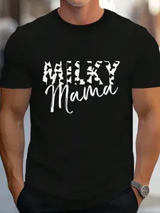 100% Cotton Milky Mama Breastfeeding New Mom Breast Feeding T-Shirt Women's Men's Graphic Tee Crew Neck summer vacation Tops