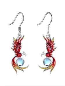 925 Sterling Silver Phoenix Design Earrings, Fashionable Dangle Statement Earrings for Women & Girls, Trendy All-match & Exquisite Jewelry for Birthday Gift