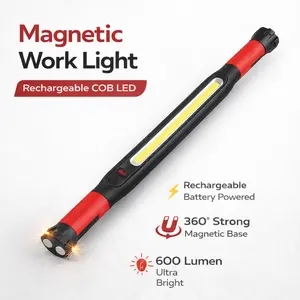 2026 New Magnetic Under Hood LED Work Light COB Rechargeable Bar with USB Cable Foldable Hook for Mechanics Car Repair Garage Lighting Accessory