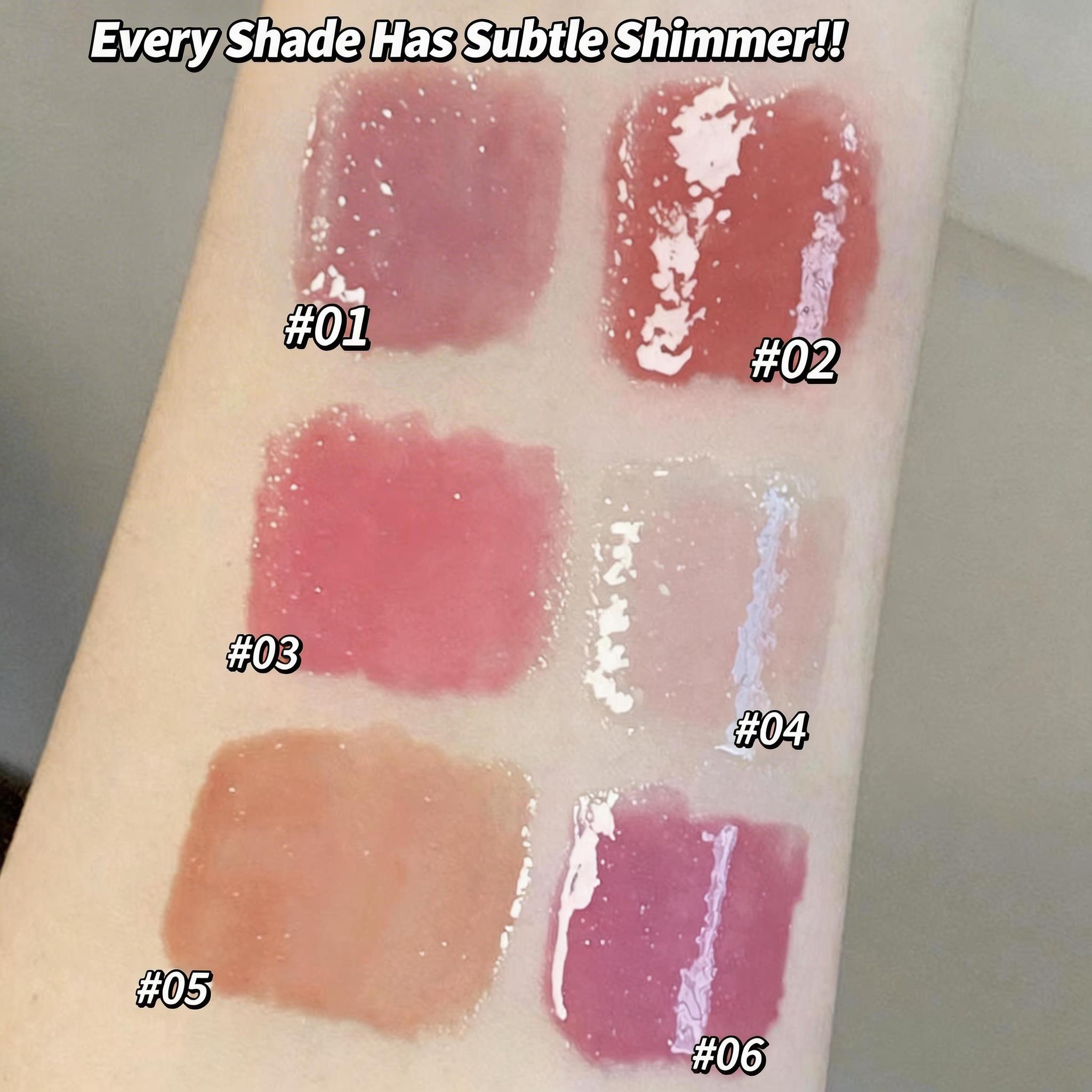 heart lip  3-Piece Garden Pink Lip Gift Set  Glassy Lip Gloss & Mirror Shine Lip Tint Lipstick Makeup Lightweight