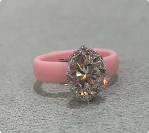 Moissanite Ring (One moissanite stone + three silicone ring bands) Interchangeable, Detachable fashion body jewelry