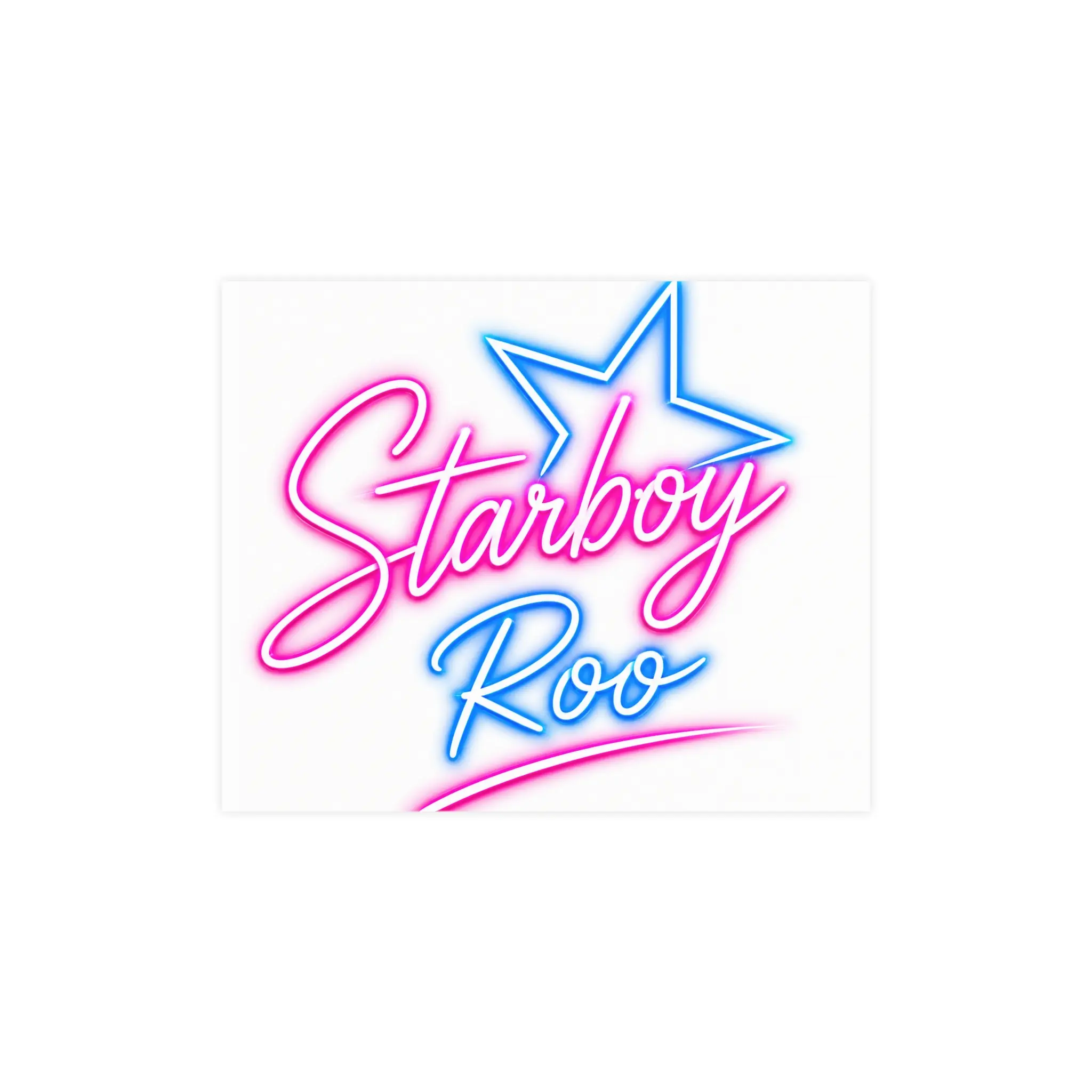 Starboy Roo Neon Script Poster | Matte Wall Art