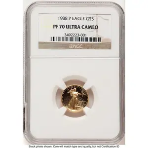 Modern Bullion Coins (1988-P Proof Gold Eagle 1/10 oz Brown Label)
