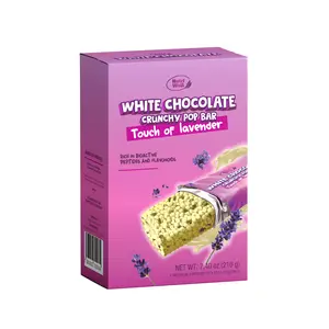 Nutriwell White Chocolate Amaranth Rice Lavender Crunchy Pop Bar 150 Calories, Natural Lavender, Amaranth Rice, Gluten Free, 30g (1.06 oz) Energy Snack