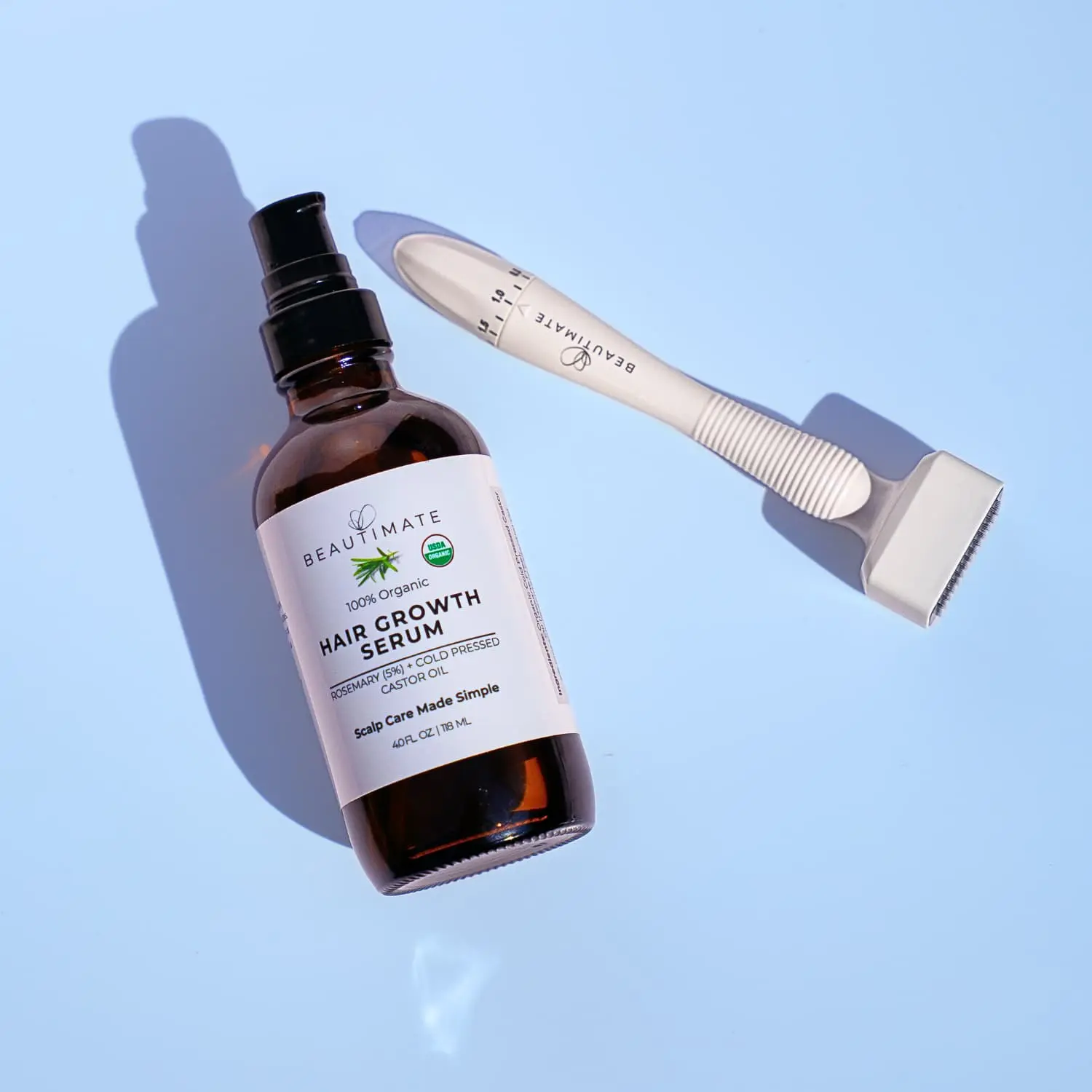 USDA Organic Hair Growth Bundle Rosemary & Castor Oil for Scalp, Hair & Beard