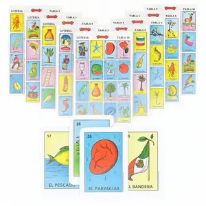 Loteria Mexican Bingo Set 10 Tablets Colorful Educational Jumbo Size 40 Cards Traditional Mexican Game