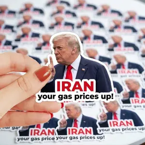 IRAN your gas prices up sticker, I did that trump sticker, Anti Trump Stickers - Trump inflation sticker