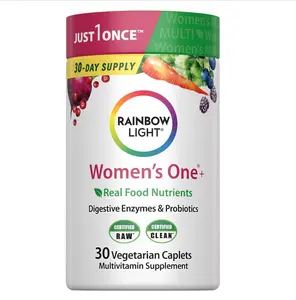 BIG SALE 2026!!!  Rainbow Light Womens Multivitamin One + | 30 Caplets | Real Food Nutrients, Digestive Enzymes & Probiotics