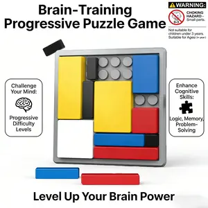 Logic Block Puzzle Game, Progressive Difficulty Challenges, Enhances Memory & Problem-Solving, Fidget Toy for All Ages