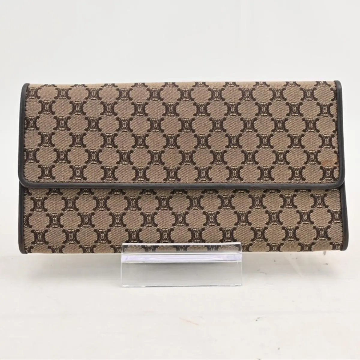 Pre-owned Celine As Shown Mini Bags Macadam Long Wallet Logo Beige Dark Brown ce5806jk