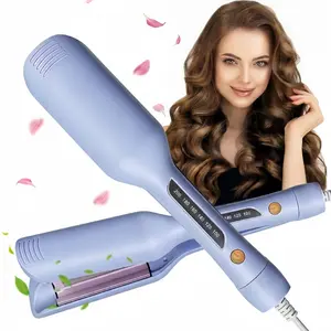1.25-Inch Deep Waves Crimper, Negative-Ionic for Smooth Hollywood & Mermaid Waves, Curler Roller Styling Tool, Valentines Gift, Gift Ready; Ionic Ceramic French Curling Iron; Travel Tools; Adjustable Volumizing Curler