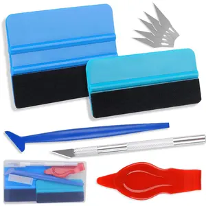10PCS Window Tint Tools Kit, Premium Vinyl Wrap Kit, Easy to Apply Glass & Window Film Application Kit, Vehicle Vinyl Wrap Tools - 2PCS Felt Squeegee & Micro Squeegee & Craft Knife &Edge Trimmer tool kit installation