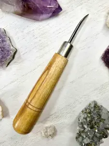 Wood and Steel Curved Burnishing Tool - Jewelry Making - Bezels - Leatherworking - Metalsmithing