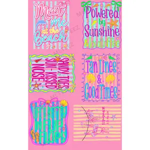 MEET ME AT THE BEACH (1) PREMADE GANGSHEET - 22X36 DTF TRANSFERS - DIRECT TO FILM