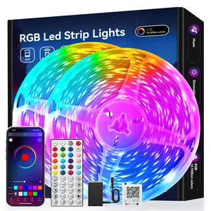 Smart RGB LED Strip Lights with App Control, Multicolor Changing Light Strips for Bedroom Living Room Kitchen Home Party Decoration