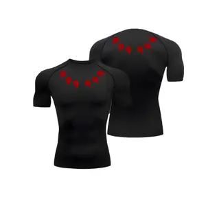 Anime Compression Shirt Men's Print Summer Short Sleeve Rash Guard Gym Workout T-Shirt Athletic Quick Dry Baselayer Undershirts