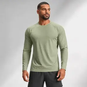 Men's UPF50+ Quick Dry Long Sleeve T-Shirt Ultra Soft Breathable Moisture Wicking for Gym Hiking Casual Daily Wear