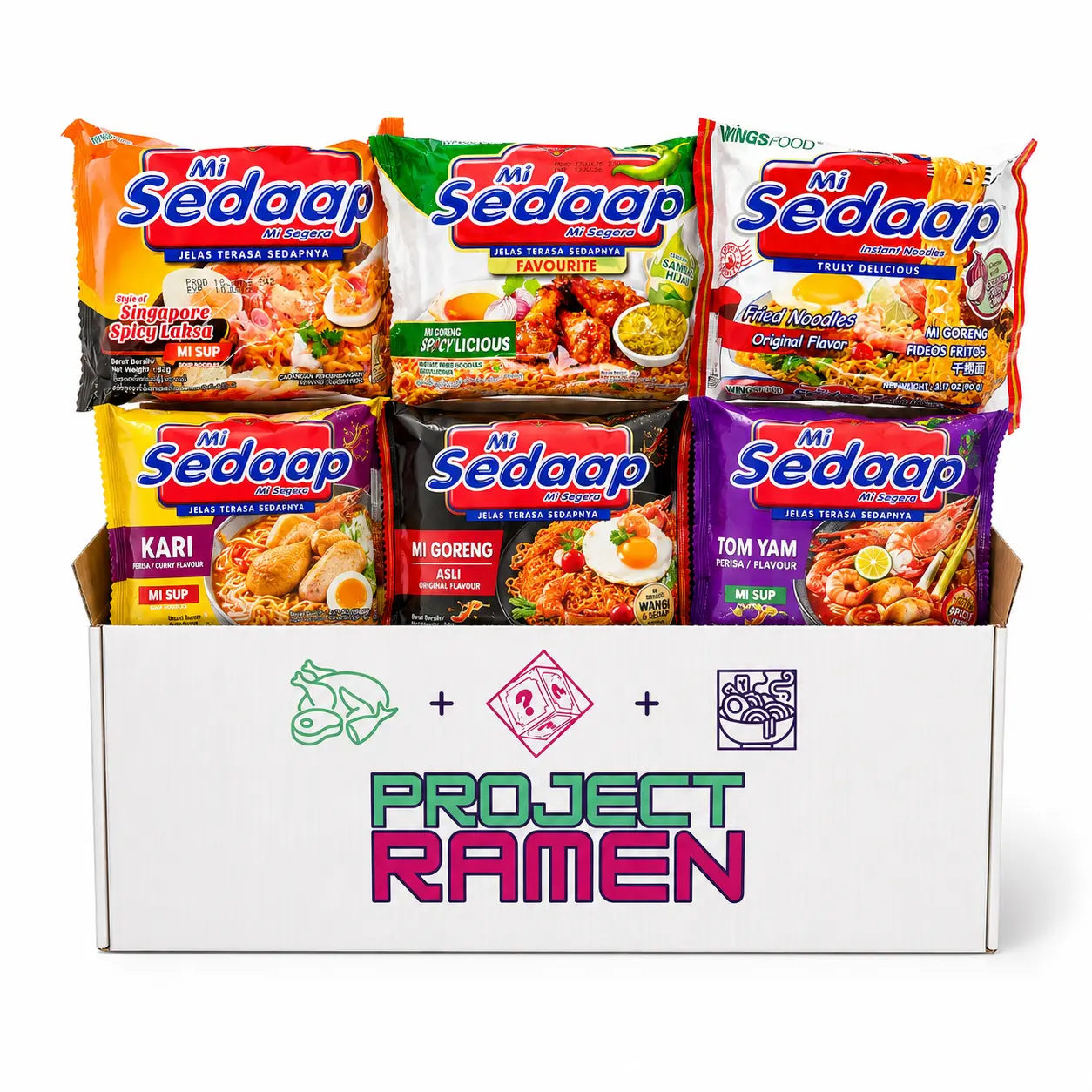 Mi Sedaap Instant Noodle and Stir Fry Variety Bundle Box – 12 or 18 Pack Project Ramen