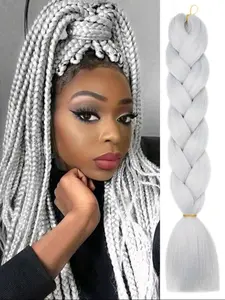 24 Inch Synthetic Braiding Hair Extension for Women heat resistant cosplay festival black fashion practical and flexible