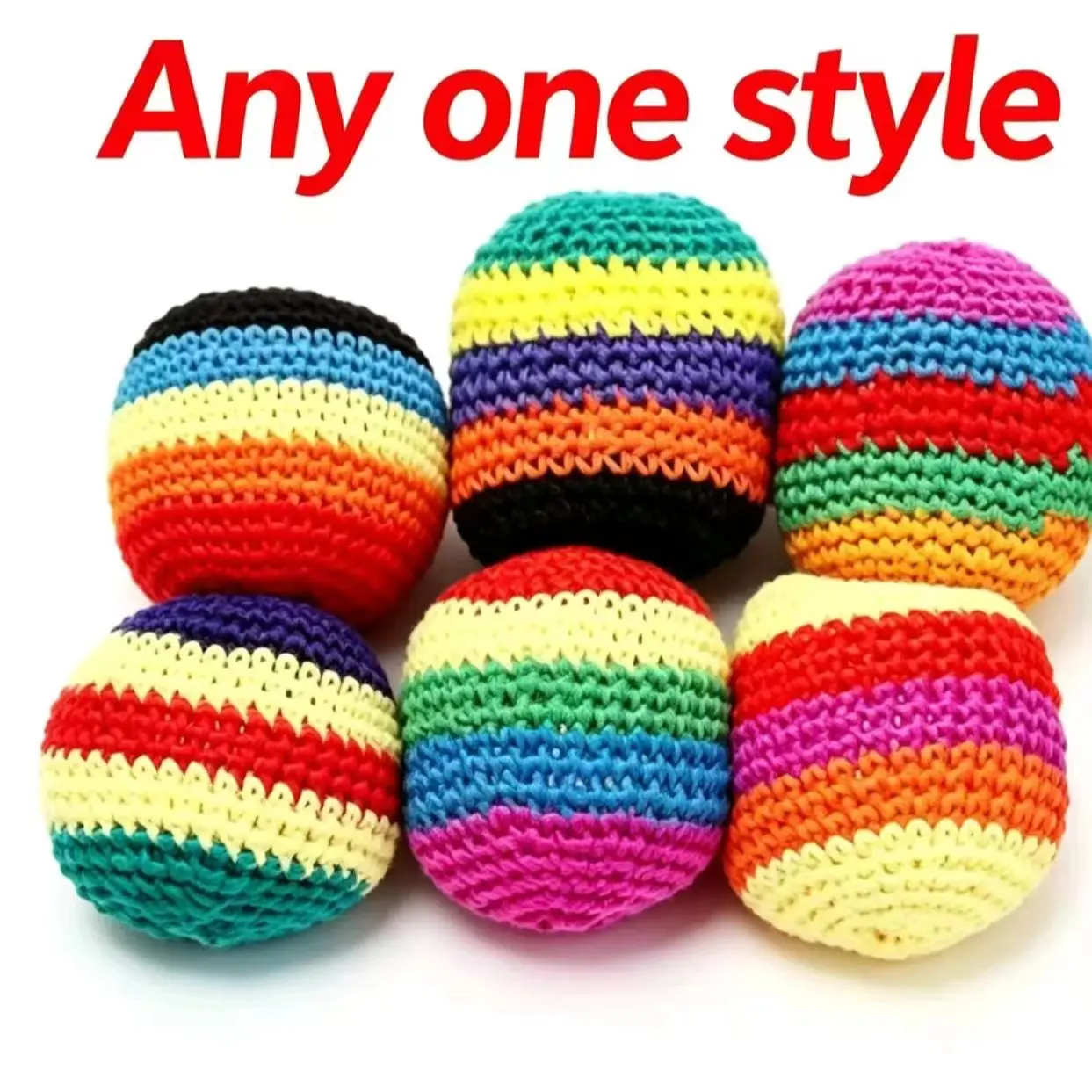 Handmade Rainbow Circle Yarn Sandbag Ball Set, DIY Knitting Pattern Combination Kit, Fitness Toy Balls, Creative Craft Supplies