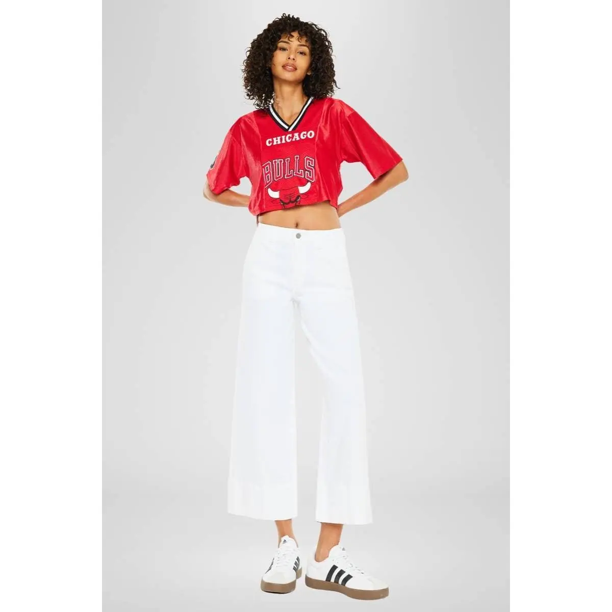 KanCan High Rise Cropped White Jeans