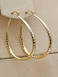 Women's Elegant Texture Metal Design Hoop Earrings, Exquisite Trendy Hoop Earrings, Gorgeous Jewelry As Birthday Gift for Girlfriend