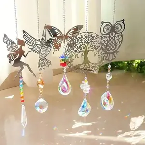 Artificial Crystal Sun Catcher, 1 Count Hanging Sun Catcher with Creative Design, Dragonfly Decoration Windchimes, Hanging Decor for Home Living Room Bedroom