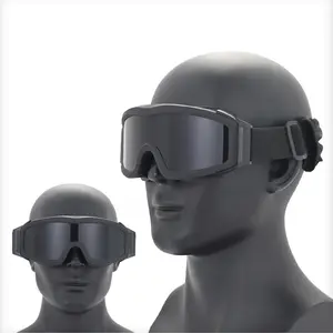 Tactical Eyewear Set with Three Lenses, Outdoor Cs Equipment, Anti-Explosion Cloth Case, Sports Cycling Safety Goggles, Military Style