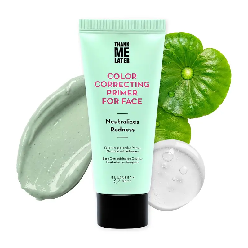 Elizabeth Mott Thank Me Later Facial Primer with Hyaluronic Acid - Color Corrector, Glow Enhancer, Mattifier, Blurrer, SPF 30, Pigment-Balancing, Hydrating, Moisturizing, Radiant Finish, Lightweight Daily Makeup Base for All Skin Types