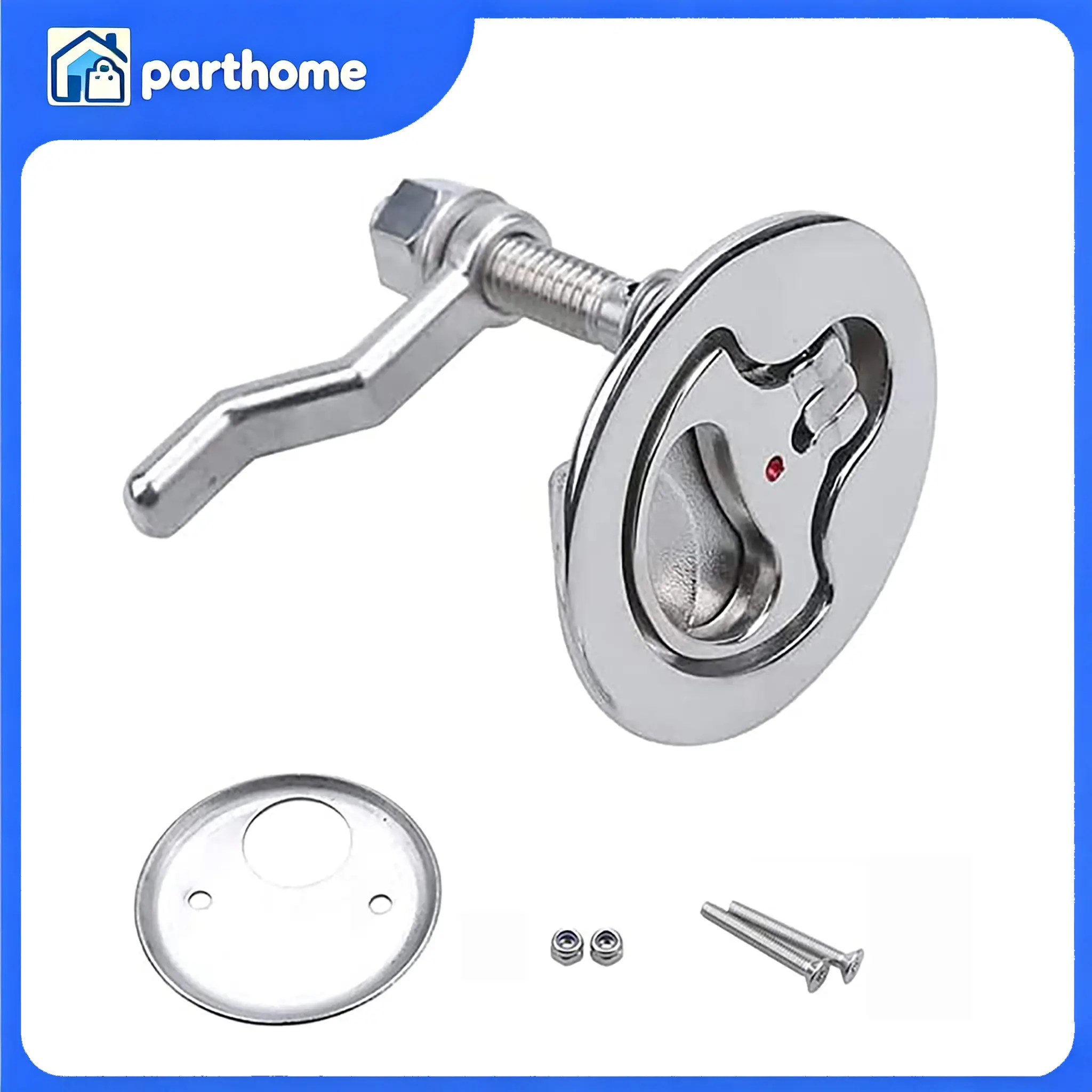 Marine Boat Stainless Steel Flush Hatch Latch Turning Lift Handle Non Locking