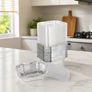 60 aluminum foil boxes | Essential for outdoor grilling and home baking | Disposable, lightweight, heat-resistant containers