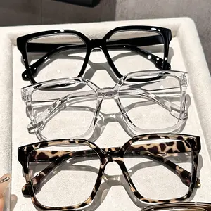 3pcs FAIRMARRY Women's Vintage Geometric Clear Glasses - Stylish Reading Eyewear in Black, Transparent, and Leopard Print Frames for Daily Use & Office Decoration, Daily Wear Glasses |     Vintage Geometric Glasses |     Durable Eyewear
