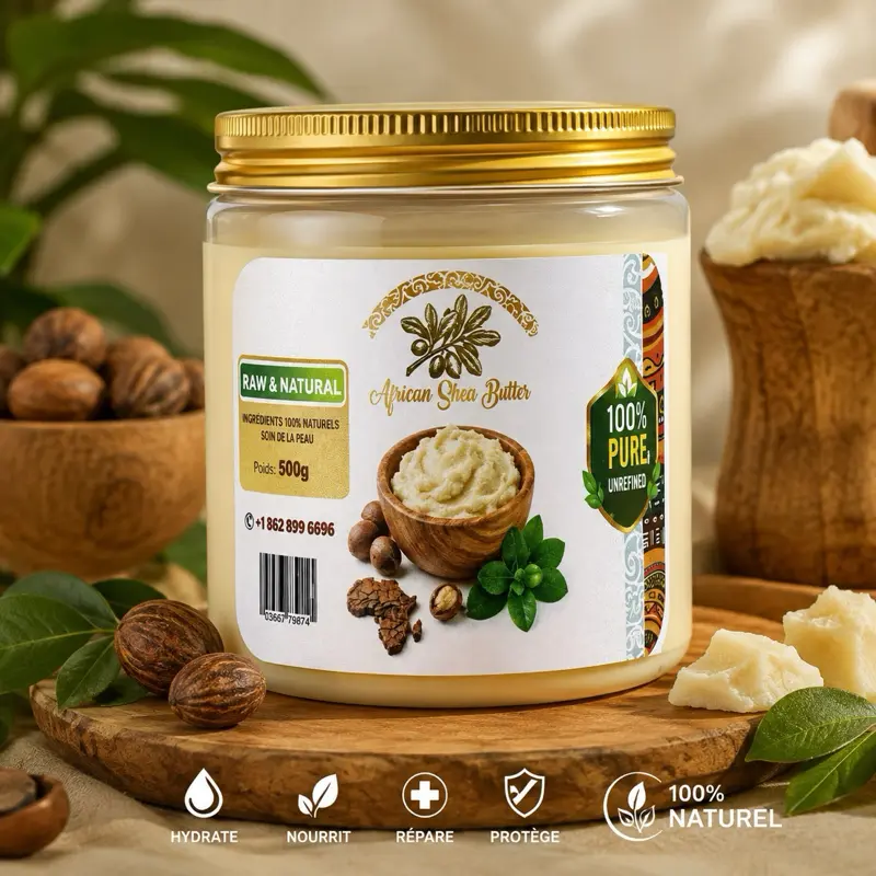 Unrefined 100% Pure Shea Butter, Raw Unscented Moisturizer for Dry Skin, 4oz Natural Body & Face Hydrating Balm