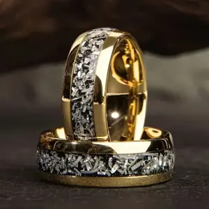 Simple neutral gold plated ring, fashion style for men, jewelry for couples on wedding day, Valentine's day