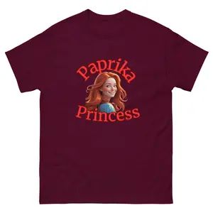Paprika Princess, Adult T-Shirt, 100% Cotton, Small - 3XL, Black, Maroon, Blue, Pink, White