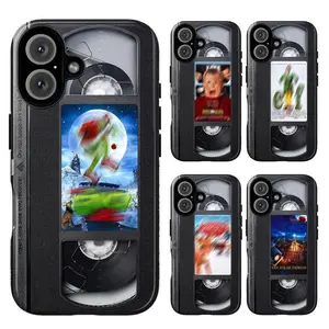 Retro Christmas Movies VHS Vintage-Inspired Custom Rubber Smartphone Case, Polycarbonate Heavy Duty Protection Accessories for iPhone 11-17 Pro Max Plus, Festive Gift for Film Lovers (Fits Compatible Devices)