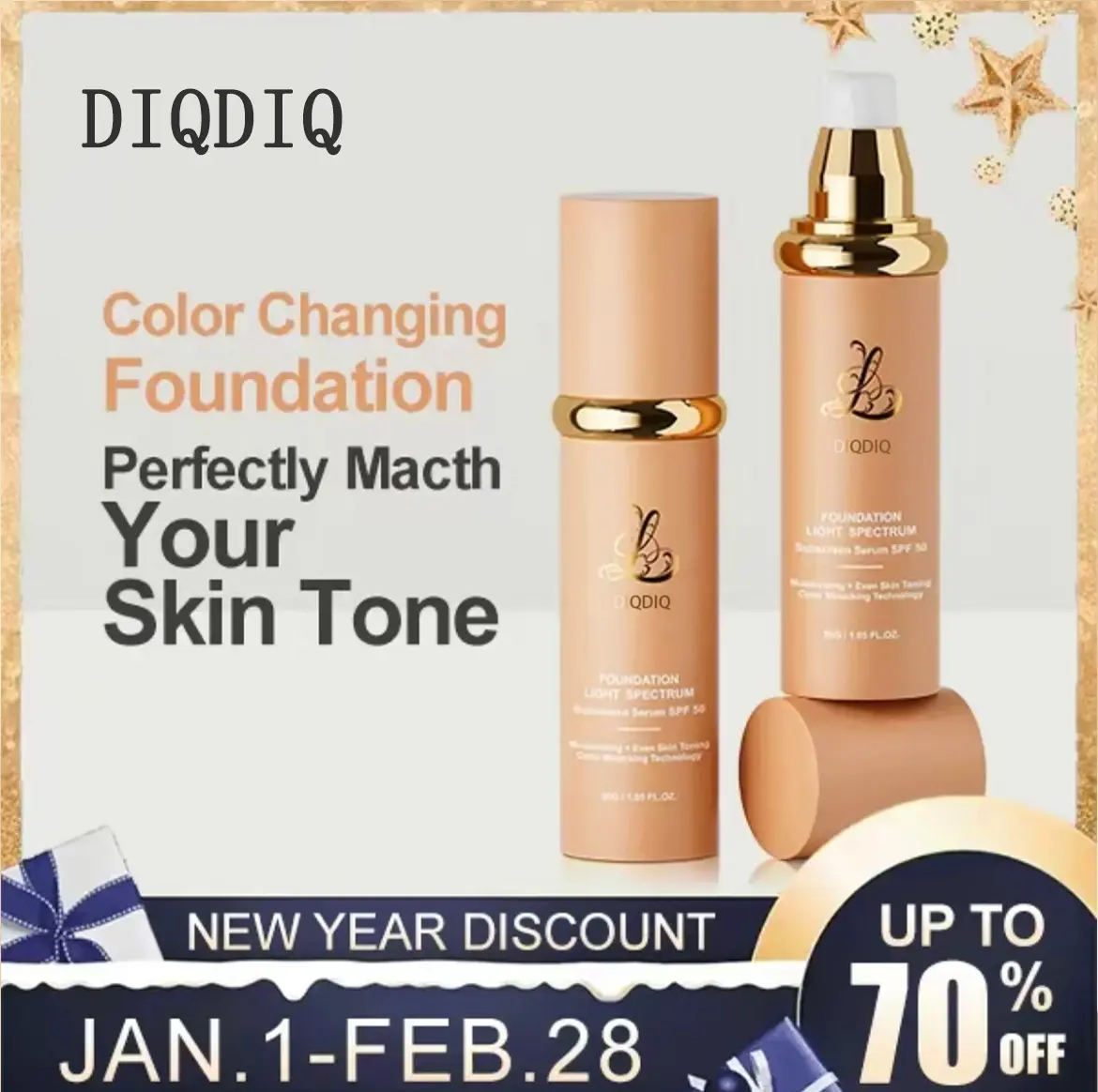 Foundation 4 in 1 - Medium Spectrum, Liquid Foundation for Flawless, Natural Looking Finish
