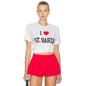 DEPARTURE I Heart St. Barth Tee in Off White white