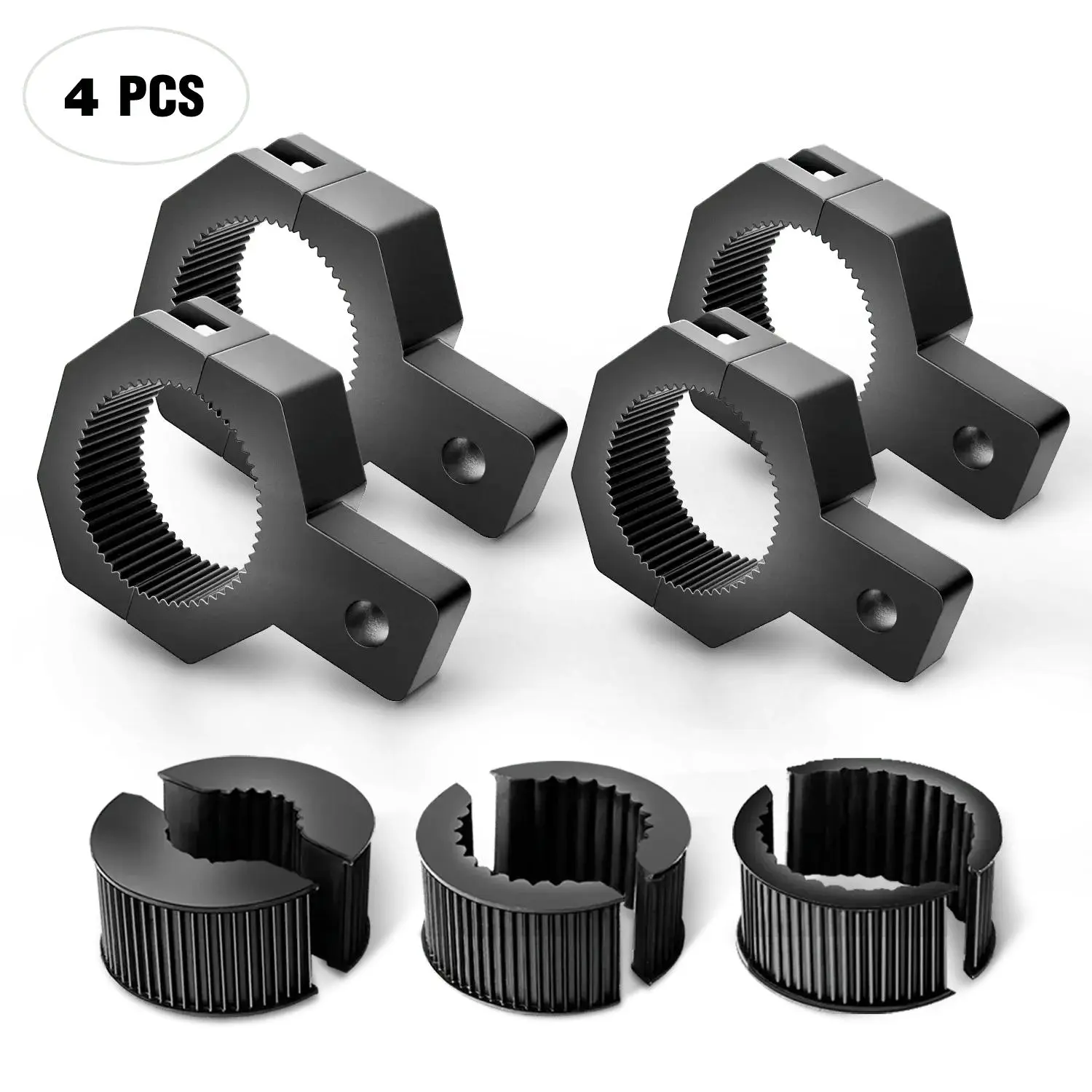 Nilight 4-Pack Outdoor Standard Mounting Bracket Kit - LED Off-Road Light Vertical Tube Clamps, Roof Roll Cage Holders, Bullbar Mounts for Automotive Vehicles