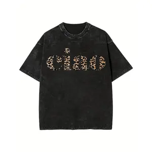 One 100 Percent Cotton Front Washed Fabric T Shirt With Leopard Print Ciao Design Casual Everyday Wear For Men And Women 230g Perfect For Summer Holidays And Daily Outfits