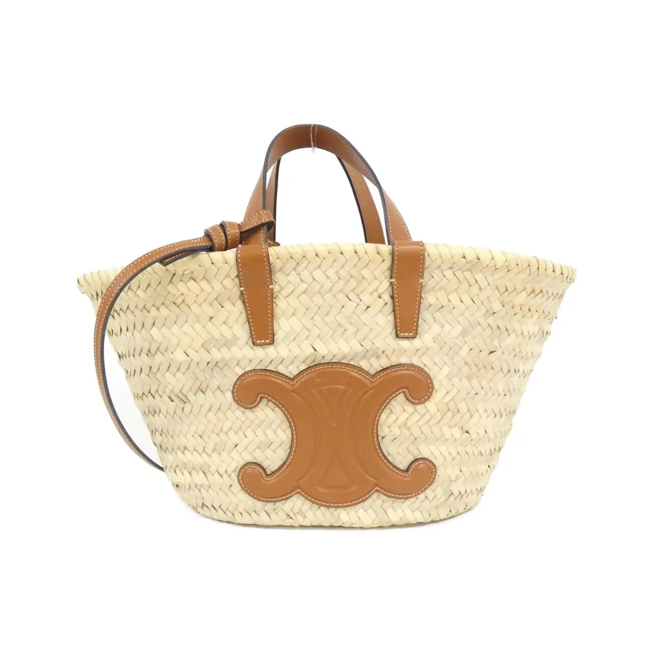 Pre-owned Celine Straw Shoulder Bags Teen Triomphe Raffia Calf Shoulder Bag