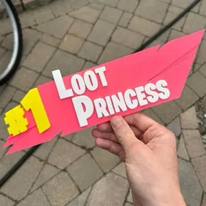 Battle Royal Loot Princess Sign! Gaming accessories, room decoration, video games, funny, room decor, gag gifts, prop, party, desk toy, birthday, setup, memes, home, cute, battle royale, game gift collectible collectibles