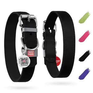 Durable Black Leather Dog Collar