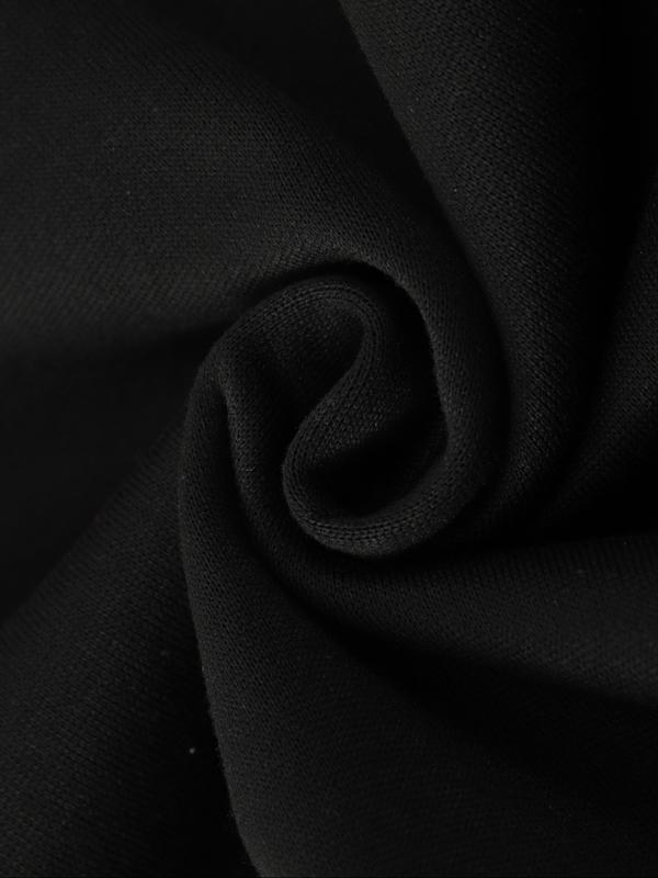 Men's black casual trousers with cross pattern print, elastic waist drawstring pants, suitable for autumn and winter wear.