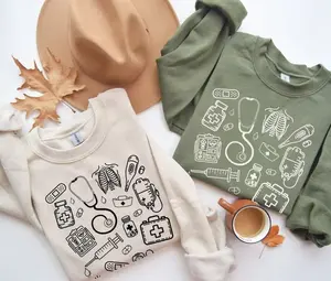 Healthcare Essentials Crewneck Sweatshirt Nurse Medical Gift