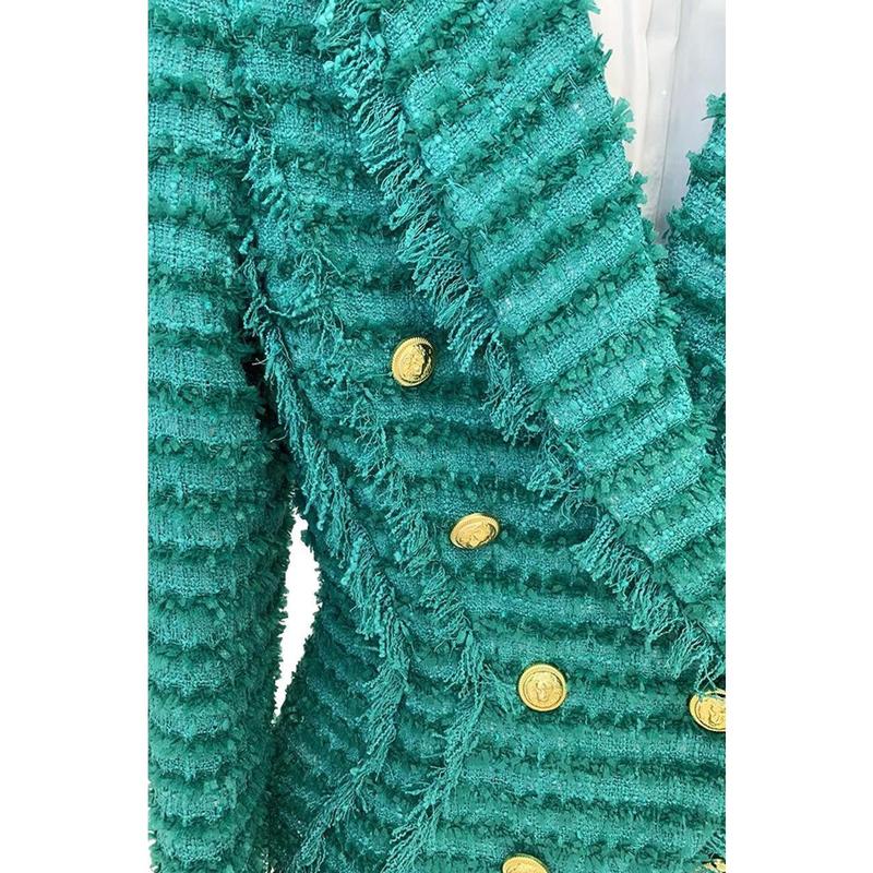 Teal Green Tweed Blazer